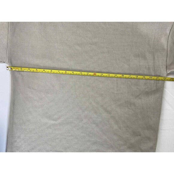 EUC Negative Space Men's Ribbed Beige T-Shirt Size Medium Tan Basic Soft Casual - Picture 7 of 9